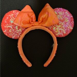 Coral sequin Minnie ears